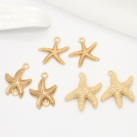 4 uds. De colgantes de estrella de mar de latón, 20x25MM, 28x28MM, 24K, Color dorado plateado, accesorios de joyería Diy de alta calidad ► Foto 1/5