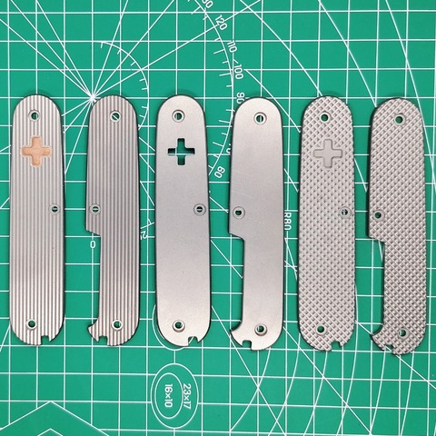 1 par personalizado hecho de aleación de titanio TC4 escala manejar con pinzas palillo Sacacorchos de corte para 91mm cuchillo suizo del ejército Mod DIY ► Foto 1/6