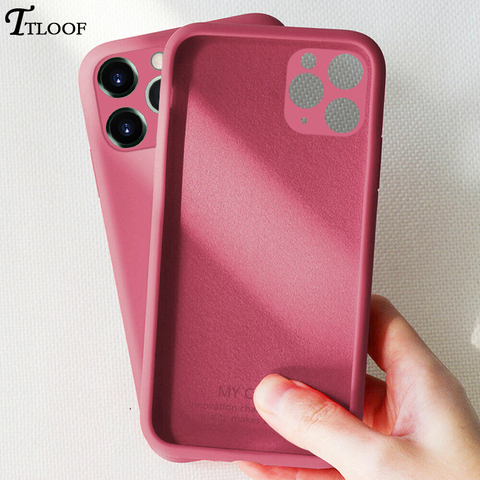 Funda de silicona líquida de Color caramelo para iPhone 11 Pro Max X XR XS Max 7 8 Plus, funda suave de protección para cámara ► Foto 1/6