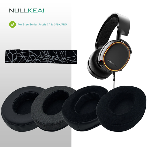 NULLKEAI-almohadillas de cuero grueso para auriculares, funda de cojín mejorada, para SteelSeries Arctis 7/5/3/PRO/9X ► Foto 1/6