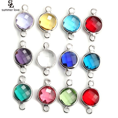 Lote de 10 Uds. De abalorios de cristal de Color plateado para fabricación de pulseras y pendientes, Charms para crear pulseras y pendientes, en variedad de colores ► Foto 1/6