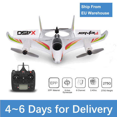 WLtoys-cuadricóptero XK X450 2,4G 6CH 3D/6G RC despegue Vertical, planeador LED RC de ala fija, avión RTF con juguetes para chico ► Foto 1/6