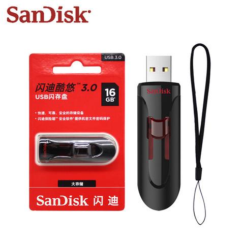 USB 3,0 SanDisk Cruzer Glide CZ600 USB Flash Drive Super velocidad GB 64GB 128GB 256GB Pen Drive de memoria 16 mini memoria USB de 32GB ► Foto 1/6