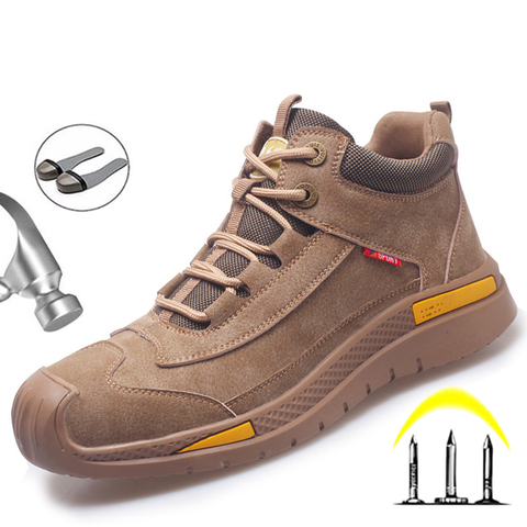 Zapatos de seguridad para el trabajo para hombre, zapatillas de trabajo indestructibles, antigolpes, de alta calidad ► Foto 1/6