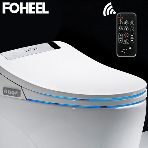 FOHEEL-Funda de asiento de inodoro inteligente, cubierta electrónica de bidé, oro y plata, calefacción, wc, luz led inteligente, asiento de inodoro ► Foto 1/6