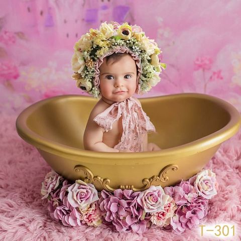 Sombrero floral de flores para recién nacidos, atrezos para fotografía de bebés, gorro colorido hecho a mano, accesorios para sesión de fotos y estudio ► Foto 1/6