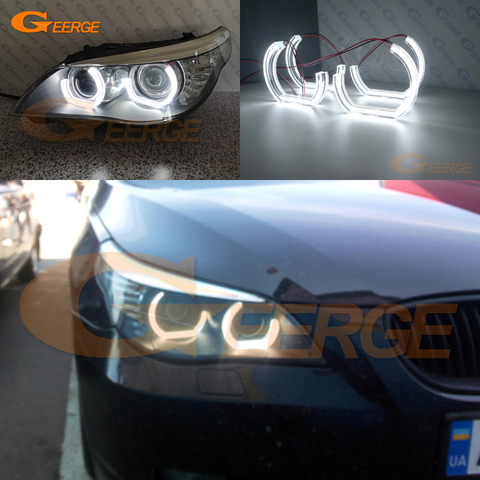 Para BMW E60 E61 LCI 550i 545i 530i 528i 535i XI M5 2008-2010 xenón faros Ultra brillante DTM M4 estilo led Ojos de Ángel anillos de halo ► Foto 1/6