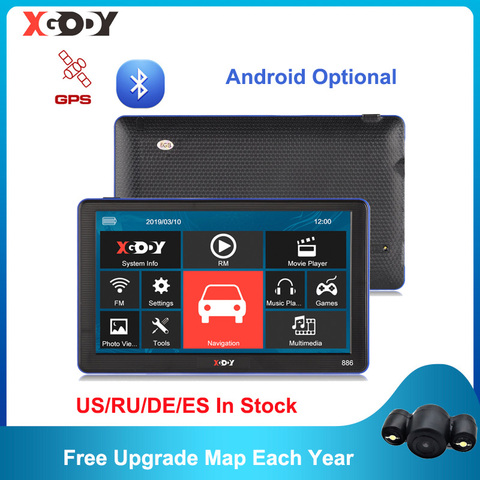 XGODY-navegador GPS para coche y camión navegador con pantalla capacitiva de 7 pulgadas, Android/Wince, 1GB + 16GB/256M + 8GB, cámara navegador opcional, mapa gratuito 2022 ► Foto 1/6