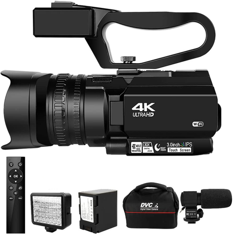 Videocámara 4K Ultra HD, cámara de vídeo de 48MP para YouTube, transmisión en vivo, Zoom Digital 30X, IR Night kowery, pantalla táctil ► Foto 1/6