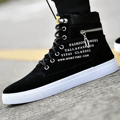 Botas de nieve con cordones para hombre, zapatos planos de piel cálida con cordones, transpirables, para invierno ► Foto 1/5