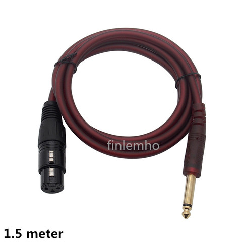Cable de micrófono XLR a Jack de 1,5 m, adaptador de aleación de Zinc Mono macho de 6,35mm para mezclador para guitarra, Panel de parche para altavoz ► Foto 1/4