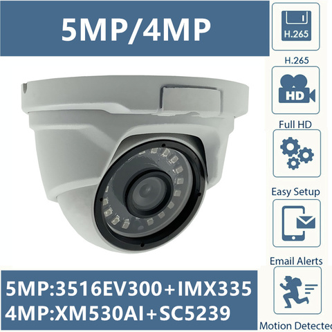 Cámara de techo IP de Metal, 5MP, 4MP, H.265, Onvif 3516EV300 + IMX335 2592x1944 2560x1440 CMS XMEYE P2P 18 LED, visión nocturna, IRC RTSP ► Foto 1/6