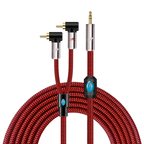 Mini Jack 3,5mm a 2 RCA para PC Subwoofer teléfono AMP Audio Cable recto 3,5 a 2 ángulo cable RCA Shileded 1 m 2 m 3 M 5 M ► Foto 1/4