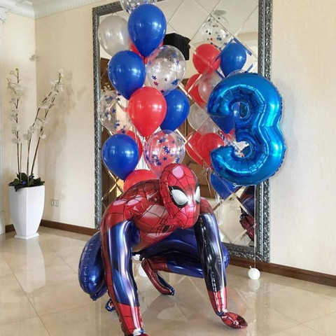 Globo de aluminio de Mylar para niños, 1 Juego de globos de papel de aluminio 3D de superhéroe, suministros de decoración para fiesta de cumpleaños, regalos para niños ► Foto 1/6