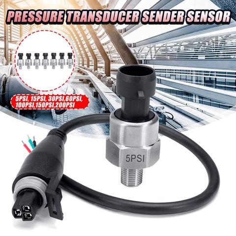 5V 1/8NPT aceite combustible aire presión transductor transmisor Sensor 5/15/30/60/100/150/200-1600Psi ► Foto 1/6