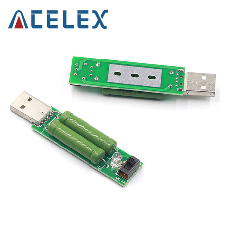 Mini resistencia de carga de descarga USB, 2A/1A con interruptor 1A, led verde, 2A, led rojo ► Foto 1/6