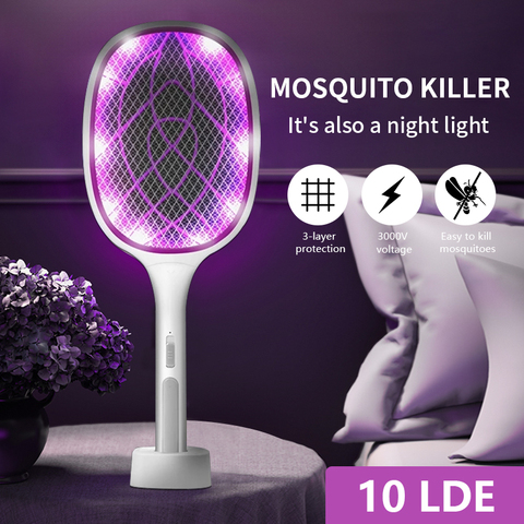 Matamoscas eléctrico lámpara antimosquitos por USB 370nm, trampa antimosquitos UV para el hogar ► Foto 1/6