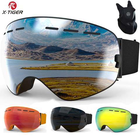 X-TIGER-Gafas de esquí antiniebla para hombre y mujer, lentes de esquí Unisex de doble capa con protección UV400, gafas de esquí grande para Snowboard y nieve ► Foto 1/6