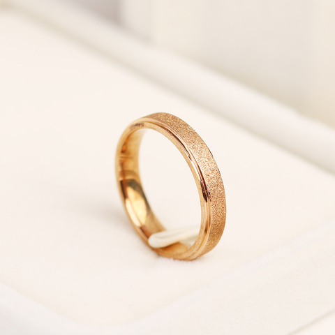 CACANA-anillo de acero inoxidable esmerilado Vintage para mujer, sortija de compromiso, Color dorado, rosa y plateado, regalos de boda, joyería ► Foto 1/5
