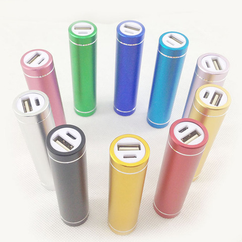 Mini batería de banco de poder caso de aluminio cilíndrica teléfono móvil 18650 cargador de batería de respaldo USB caja DIY batería de almacenamiento ► Foto 1/6