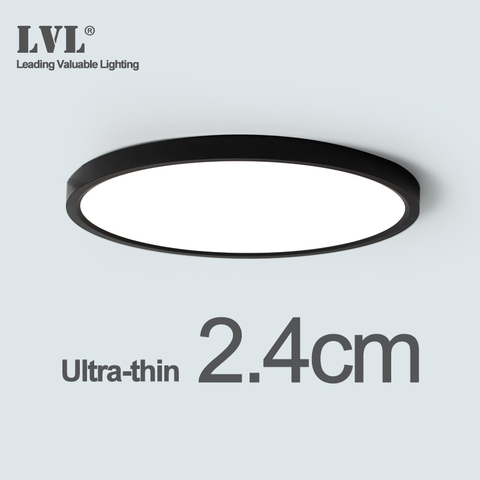 Luz LED de techo de concha negra, lámpara de techo de Superficie moderna para cocina, dormitorio y baño, 12W, 18W, 24W, 32W, 4000K ► Foto 1/6