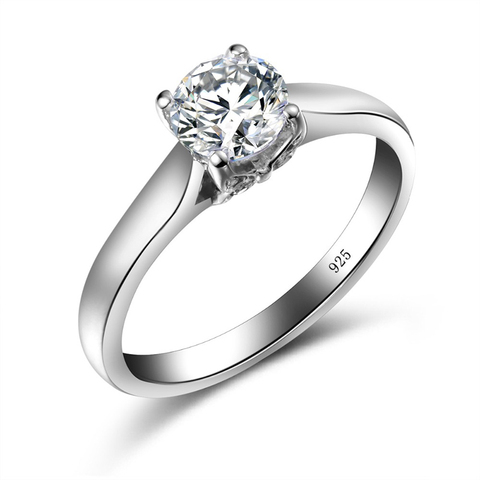 Anillo de Plata de Ley 925 auténtica Szjinao, anillo de diamante Moissanite de boda, 0,8 CT, Color D, joyería de lujo única de plata 925 para mujer ► Foto 1/6