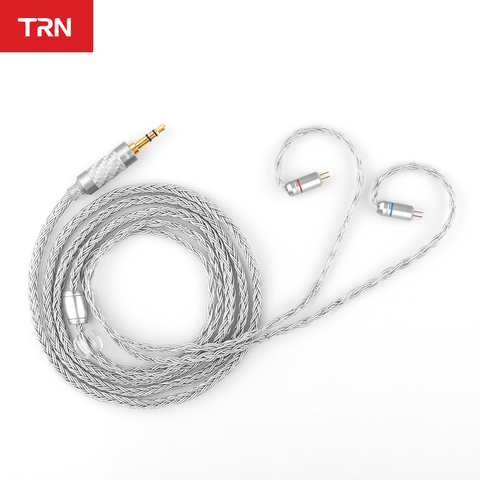 Cable de actualización HIFI Chapado en plata TRN T2, 16 núcleos, 3,5/2,5mm, conector MMCX/2 pines para TRN V80 V3 AS10 IM2 IM1 T2 C10 C16 S2 ► Foto 1/6