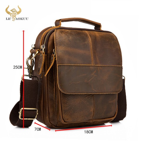 Bolso de cuero Original para hombre, Cartera de diseño, bolso de hombro tipo bandolera para tableta, 148-db ► Foto 1/6