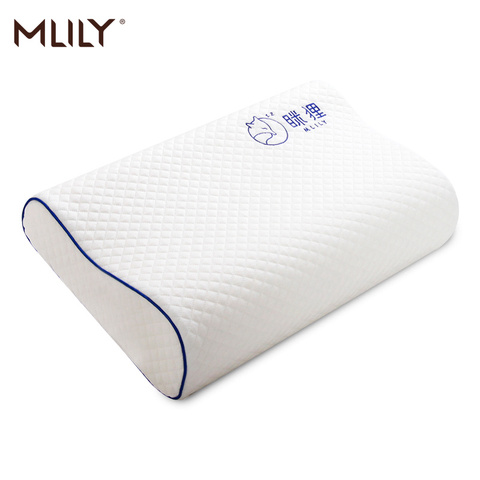 Mlily-almohada ortopédica de espuma viscoelástica para el dolor de cuello, funda de almohada bordada para dormir, 60x30cm ► Foto 1/6