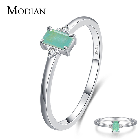 Modian 2022 exquisita boda bien joyería para las mujeres 100% Plata de Ley 925 anillo partido anillo de dedo de Color dorado ► Foto 1/6