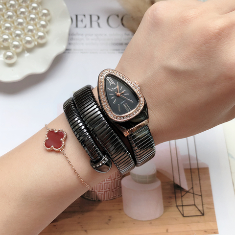 Relojes de marca superior de lujo para mujer, pulsera de serpiente, reloj de cristal de moda, regalo de March 8 ► Foto 1/6