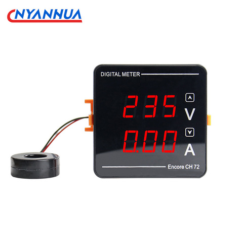 Instrumento Digital de alta precisión medidor de voltaje y corriente con pantalla Dual AC50-500V 1-140A 72*72*32mm ► Foto 1/6