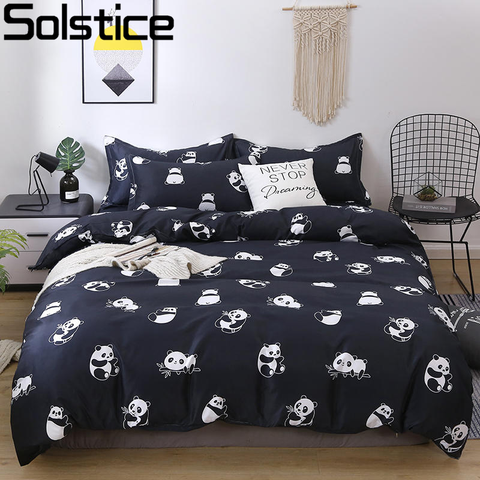 Solstice dibujos animados verde estampado cabeza de gato niños/chico juegos de cama funda de edredón sábana de almohada cubierta de cama ropa de cama ► Foto 1/6