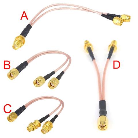 SMA macho a Y tipo 2X SMA macho hembra rp sma conector combinador divisor Cable espiral RF extensión RG316 Cable ► Foto 1/5