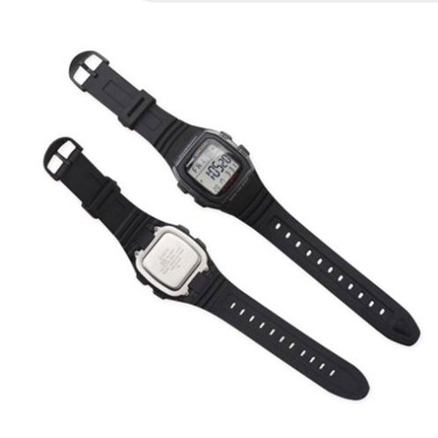 Correa de silicona de acero inoxidable para reloj, pulsera de reloj para Casio W-96H, Correa deportiva, brazalete solo negro ► Foto 1/6