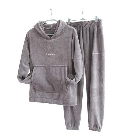 Conjunto de pijama de otoño e invierno para mujer, ropa de dormir de lana, ropa de casa, cálida, de felpa ► Foto 1/6