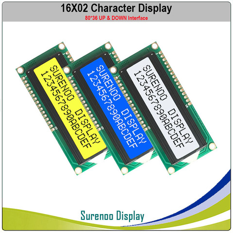 1602 de 162 módulo LCD de 16X2 caracteres pantalla LCM con arriba y abajo interfaz Compatible con HD44780 ► Foto 1/6
