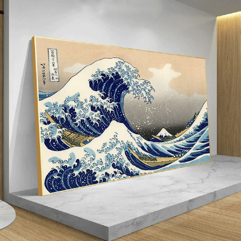 Cuadro de gran ola de Kanagawa, lienzo Vintage japonés, póster e impresiones, pintura de pared sin marco, decoración del hogar, imagen para sala de estar ► Foto 1/6