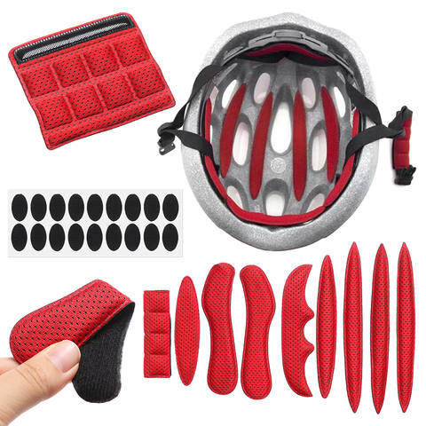 Kit de almohadillas de espuma con relleno interior para casco Universal, esponja roja sellada para deportes al aire libre, ciclismo, motocicleta, accesorios para bicicleta, 27 Uds. ► Foto 1/6