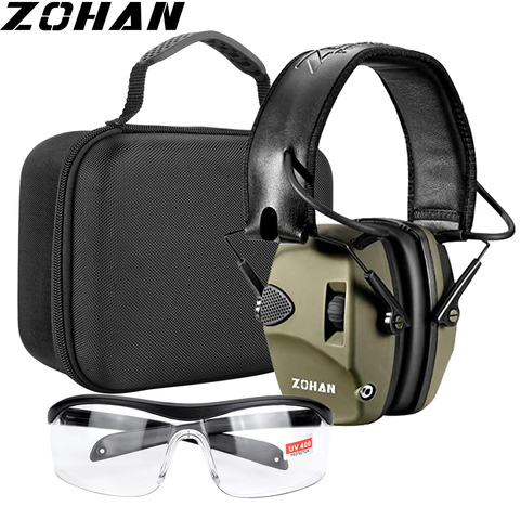 ZOHAN-orejeras tácticas para caza, cascos con protección para la oreja, orejera electrónica insonorizada, reducción de ruido auditivo ► Foto 1/6