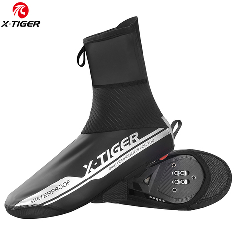 X-TIGER impermeable reflectante cubierta de zapato de Ciclismo de Invierno de bicicleta de ciclismo cubre cubiertas de calzado de bicicleta de montaña a prueba de viento ► Foto 1/6