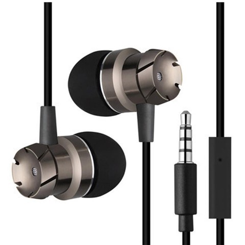 De Metal de 3,5mm auricular con cable con micrófono en-oído auriculares para teléfono móvil Juegos de PC Ultra bajo Super sonido auricular música auriculares ► Foto 1/6