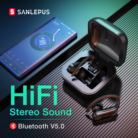 SANLEPUS B1 pantalla Led auricular Bluetooth inalámbrico auriculares TWS estéreo auriculares de cancelación del ruido auriculares con micrófono ► Foto 1/6