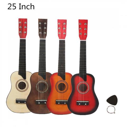 Guitarra acústica en tilo americano de 25 pulgadas con bolsa de concierto gratis, selección de cuerdas, instrumentos musicales para niños y principiantes ► Foto 1/6