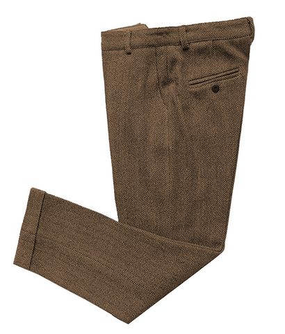 Pantalones de lana ajustados con estampado de espiga para hombre, trajes de Tweed informales con cintura ampliable oculta para fiesta de boda ► Foto 1/6