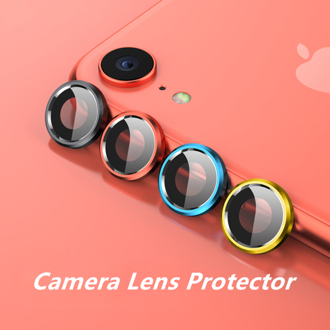 Protector de cristal con anillo de Metal para cámara, película de lente templado + funda trasera, protección de pantalla XR para iphone, accesorios ► Foto 1/6