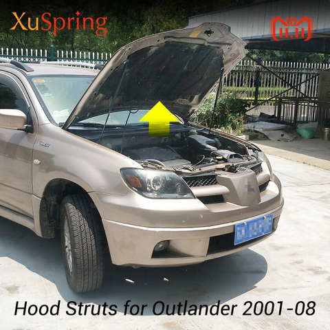 Barras de choque para capó de Mitsubishi Outlander, resorte de elevación de Gas, barra de soporte, estilo de coche, CU/ZE/ZF 2001-2008 ► Foto 1/4