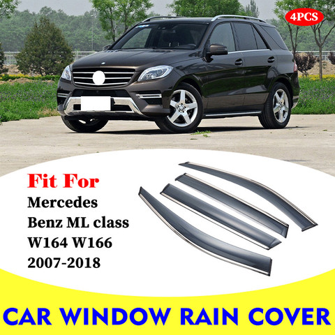 Deflectores de ventana de coche, protector solar, cubierta de ventilación de lluvia, embellecedor, para Mercedes Benz W164 W166 ML clase ML300 ML400 ML350 ► Foto 1/6