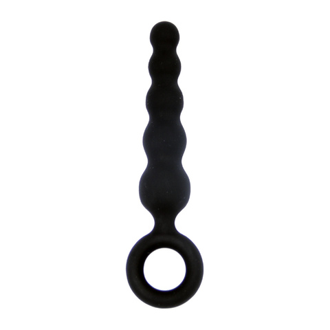 Cadena de cinco pulgadas de silicona negra para adultos, Juguetes sexuales, tapón Anal ► Foto 1/6