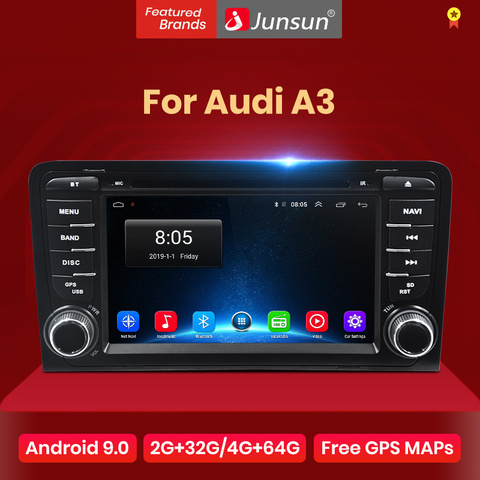 Junsun-Radio Multimedia con GPS para coche, Radio con reproductor, Android 10,0, DSP, 2Din, navegador, 2DIN, para Audi A3 8P/8P1 8V, Hatchback 3 puertas/S3 RS3 Sportback ► Foto 1/5